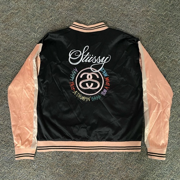 Stussy Other - Stussy Black and Pink Bomber Jacket